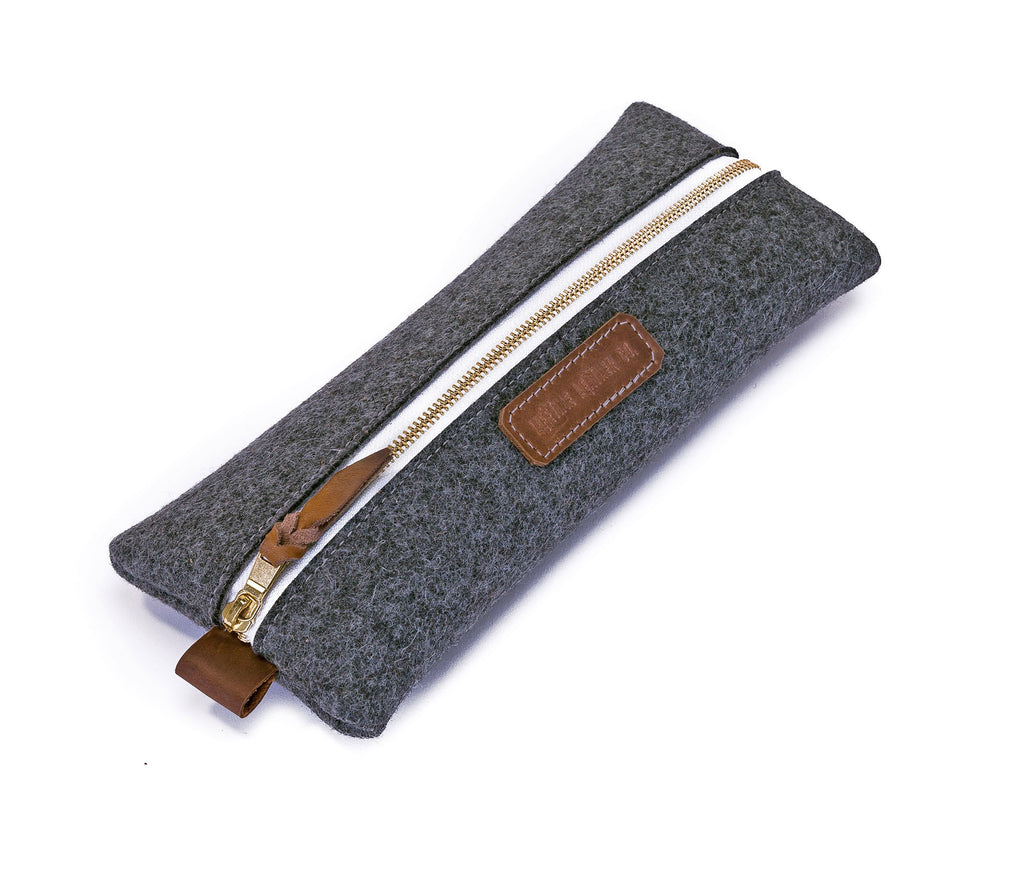 Felt & Leather Pencil Pouch