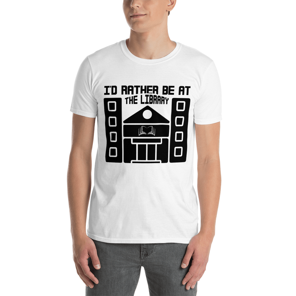 I'd Rather Be At The Library Short-Sleeve Unisex T-Shirt (Black)