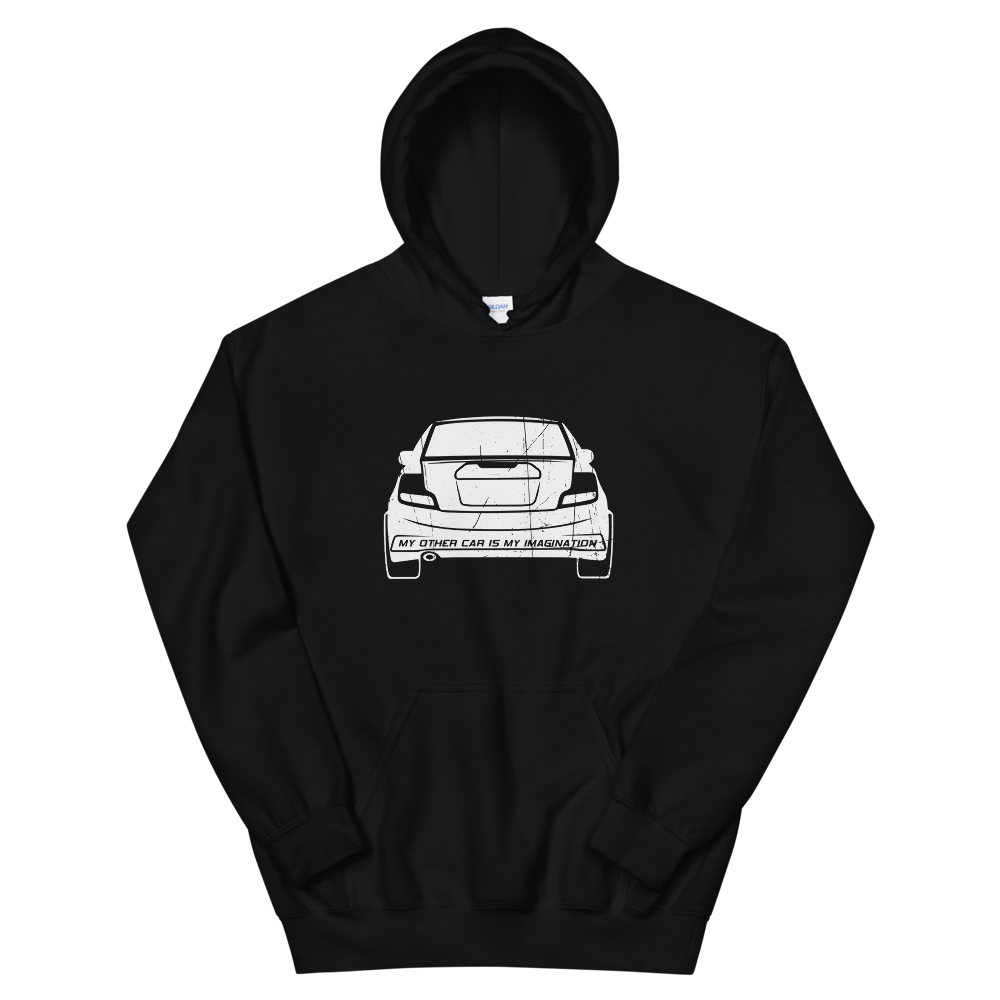 My Other Car Is My Imagination Unisex Hoodie (White)