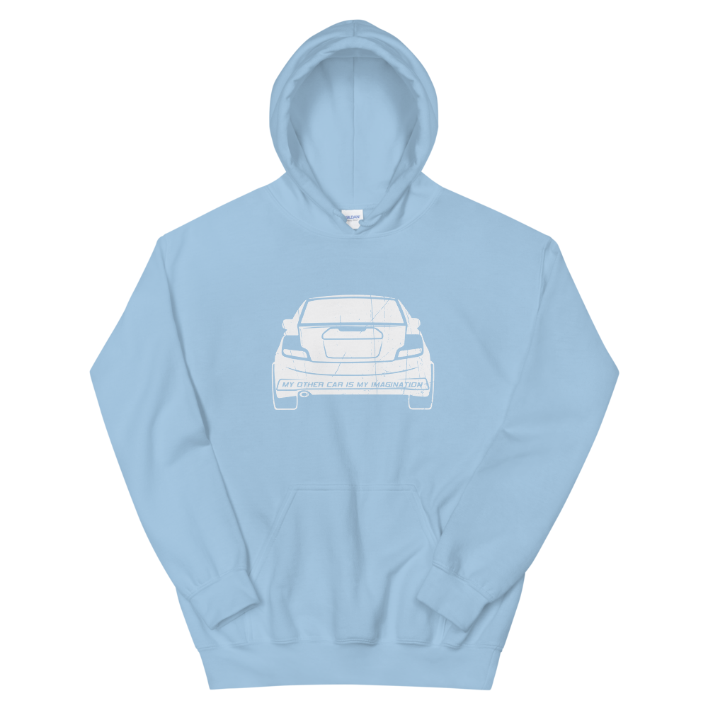 My Other Car Is My Imagination Unisex Hoodie (White)