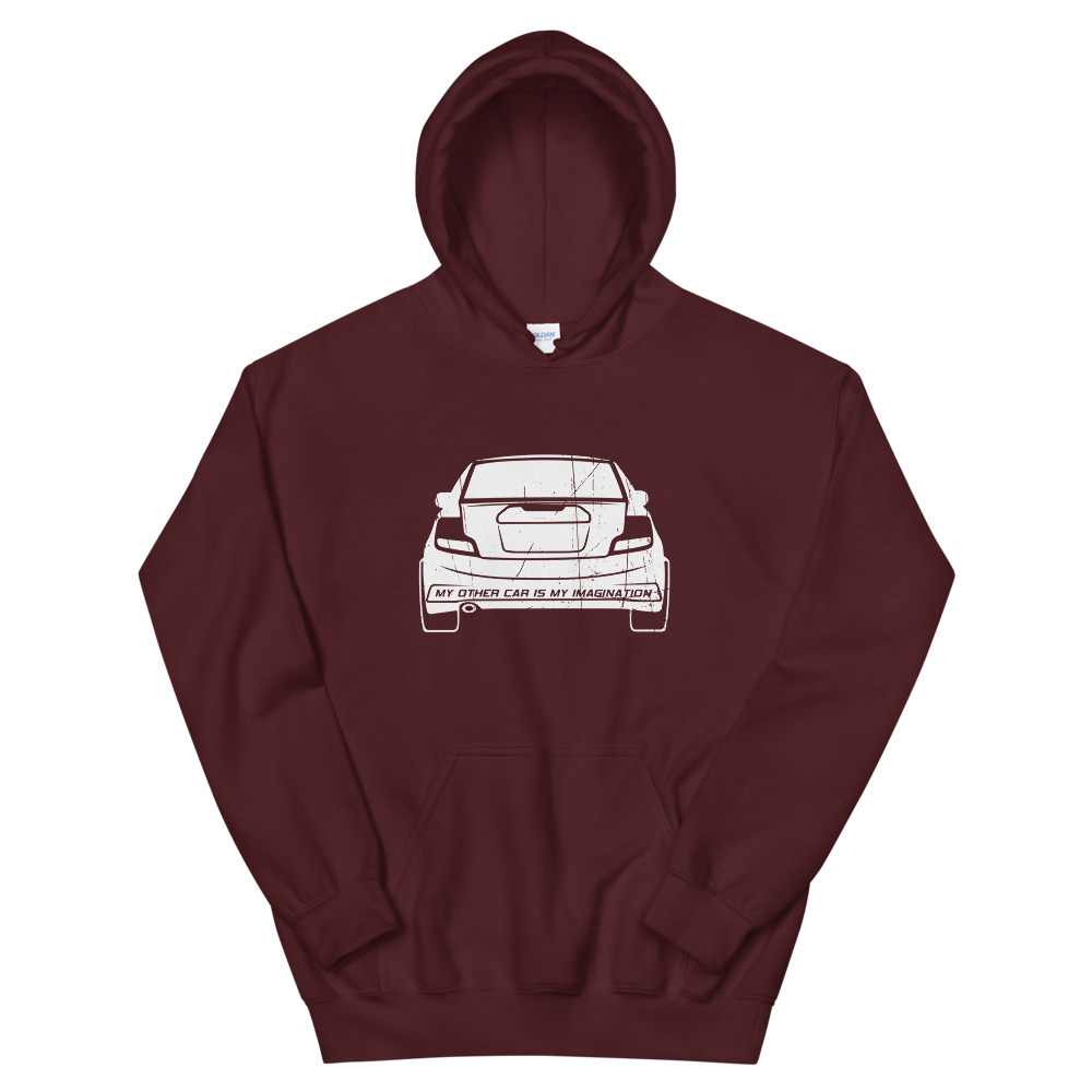 My Other Car Is My Imagination Unisex Hoodie (White)