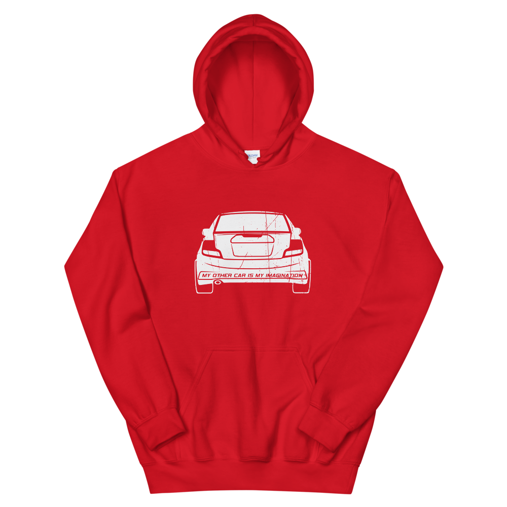 My Other Car Is My Imagination Unisex Hoodie (White)