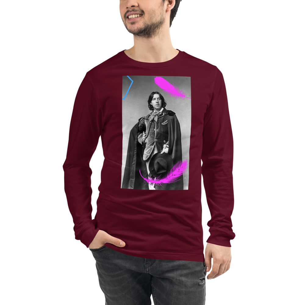 Oscar Wilde Unisex Long Sleeve Tee-Feathers