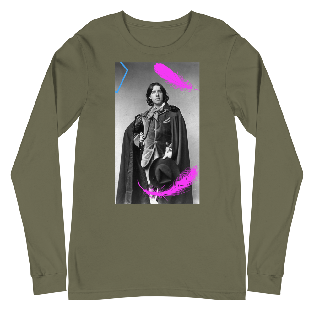 Oscar Wilde Unisex Long Sleeve Tee-Feathers