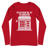 I'd Rather Be At The Bookstore Unisex Long Sleeve Tee (White)